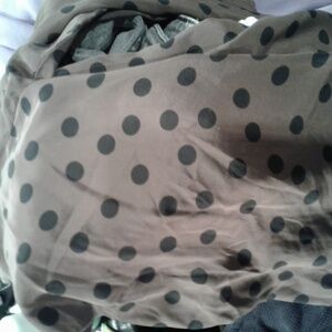 100 pure silk brown and black polka dots